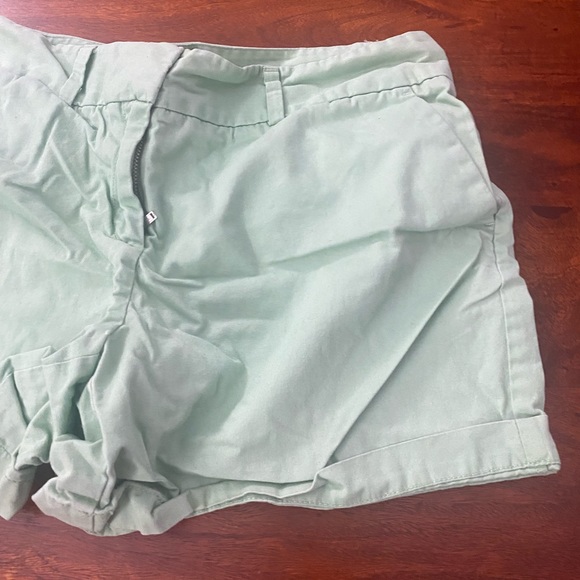 Women's Shorts Flat Front 100% Cotton Green Casual Size 10 - Picture 6 of 9